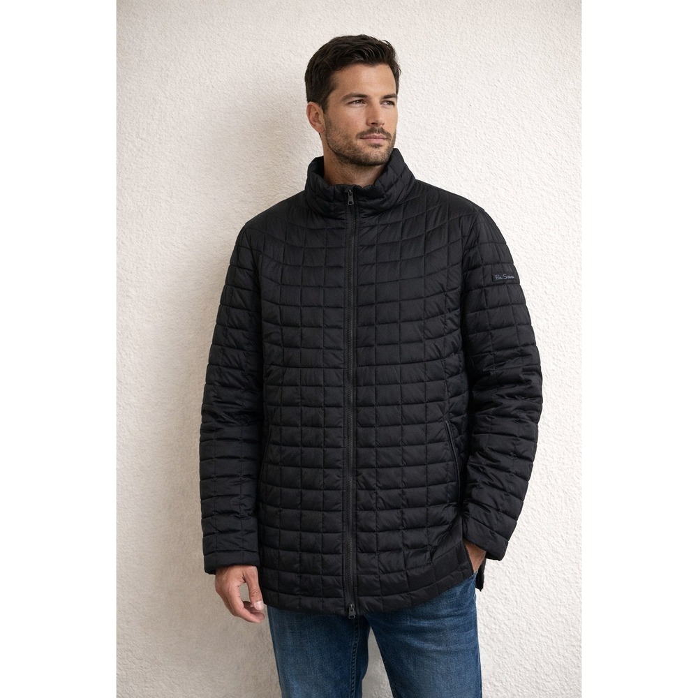 Ben Sherman Mens Lightweight Packable Zip Up Puffer Quilted Jacket Black Sz XXL